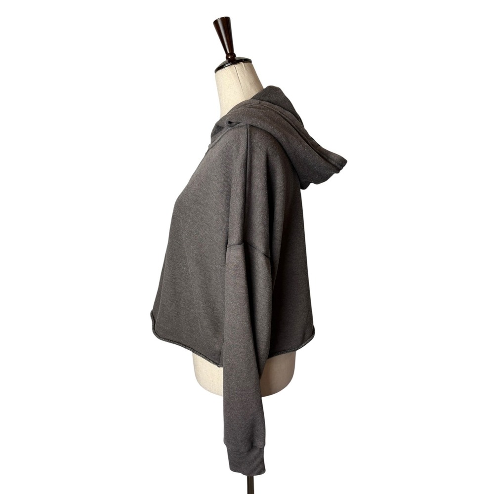 Aerie Quarter Zip Hoodie Women Small Brown Gray Cropped Sweatshirt Athleisure - Picture 6 of 10